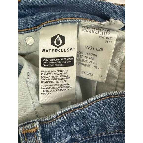 Levi's Women's Wedgie Straight Jeans Button Fly Blue Hi Rise Jeans Raw Hem SZ 31 - Picture 4 of 4